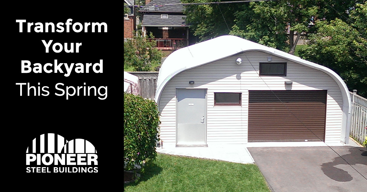 Overhead shot of Econospan white garage