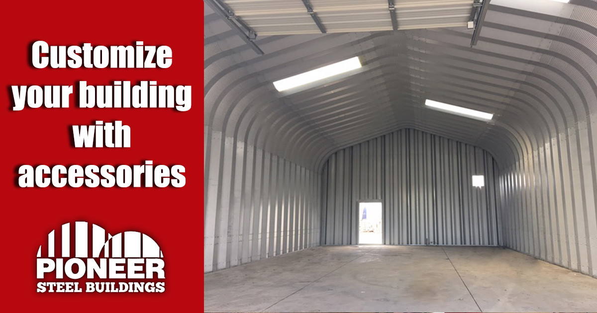 Pioneer Steel building interior with skylights