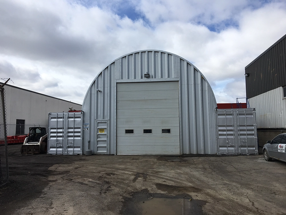 Container cover arch building