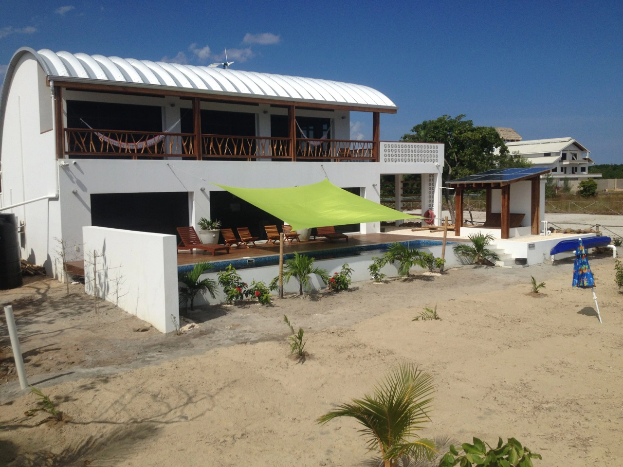 Custom steel building front view