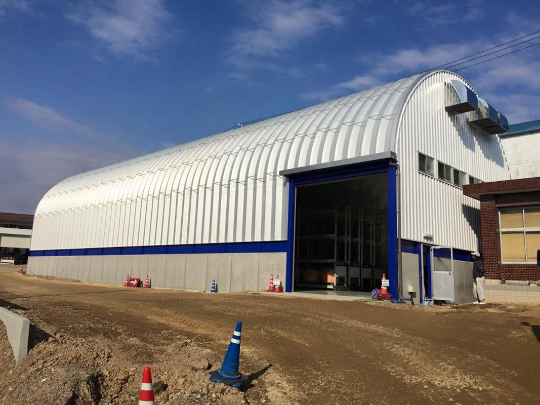 Industrial steel building exterior