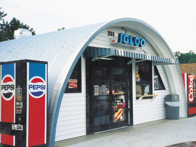 Retail arch building exterior