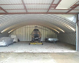 Helicopter inside building